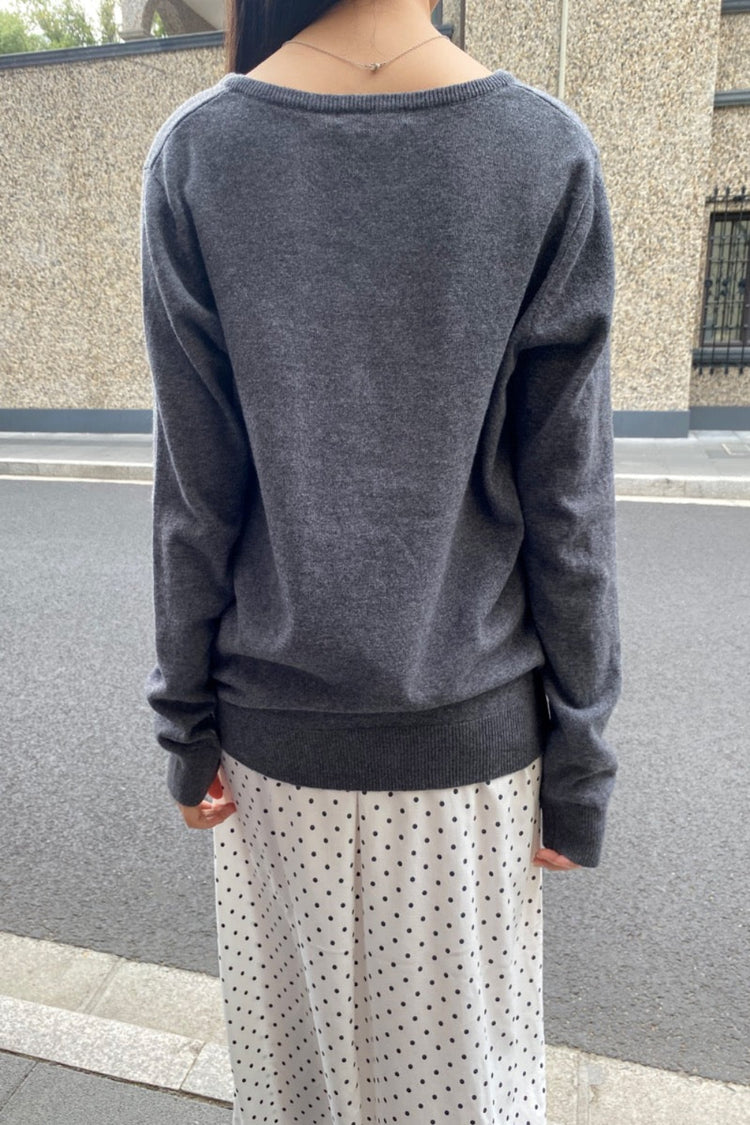 Avril Wool Sweater | Dark Grey / Oversized Fit