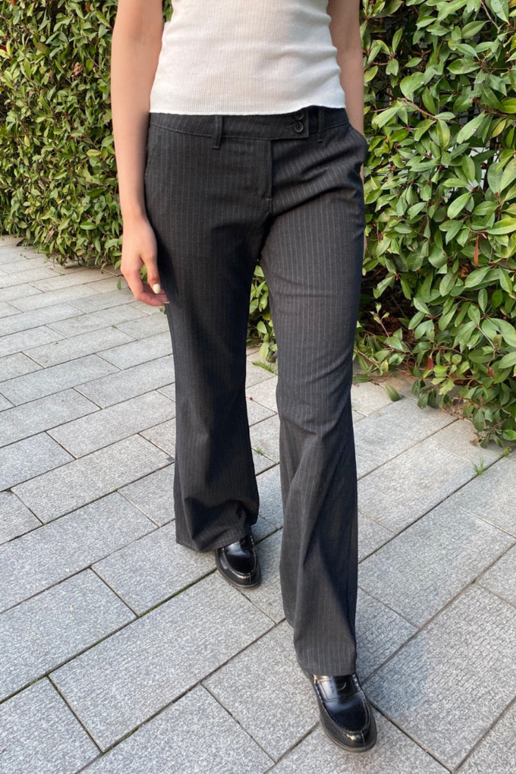 Ruth Stripes Pants | Charcoal Silver Stripes / XS/S