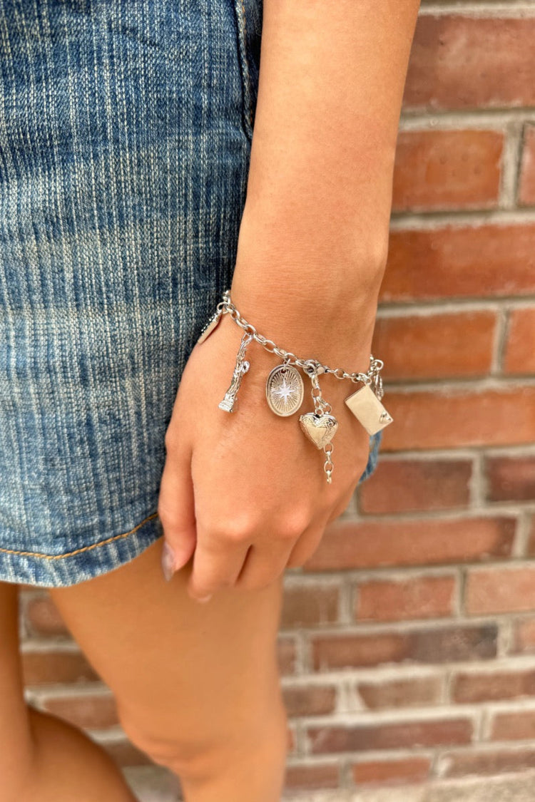 Multi Pendant Bracelet | Silver