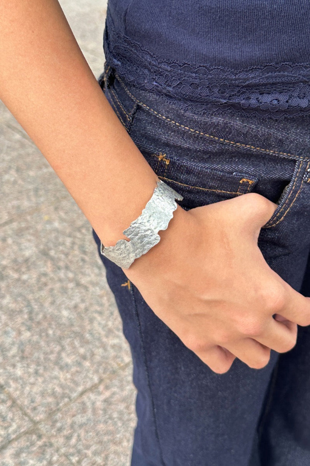Reticulated Rigid Bracelet | Silver