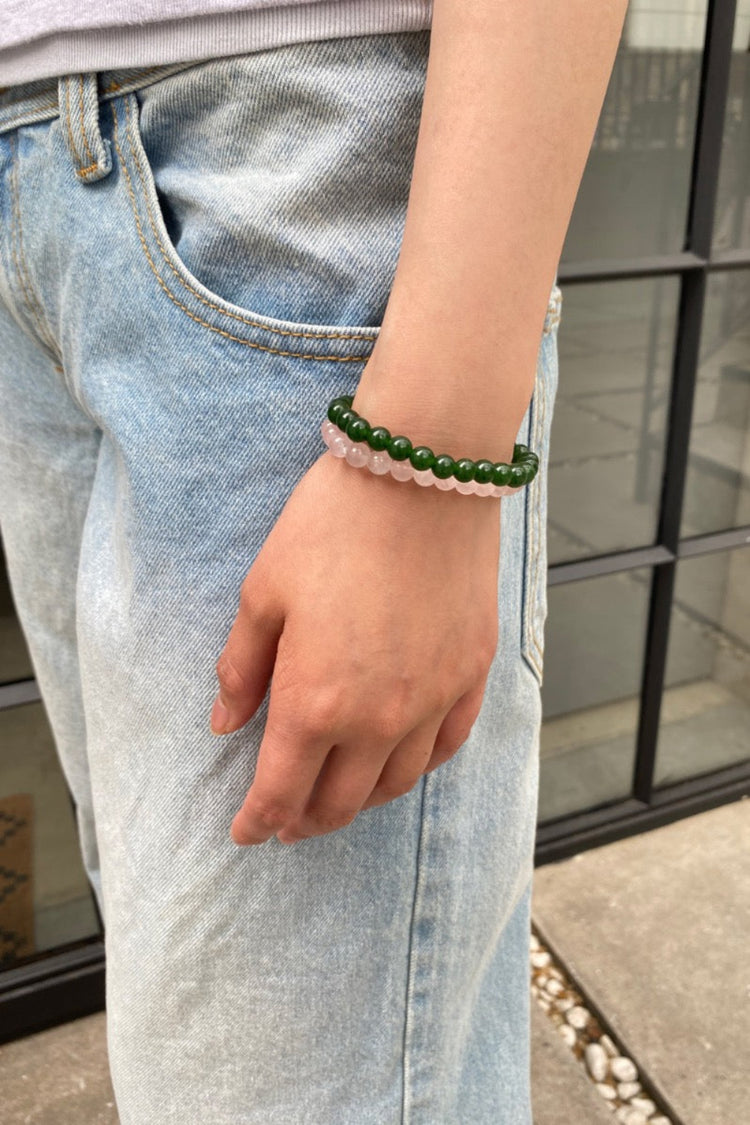 Pink And Green Beaded Bracelet | Pink And Green