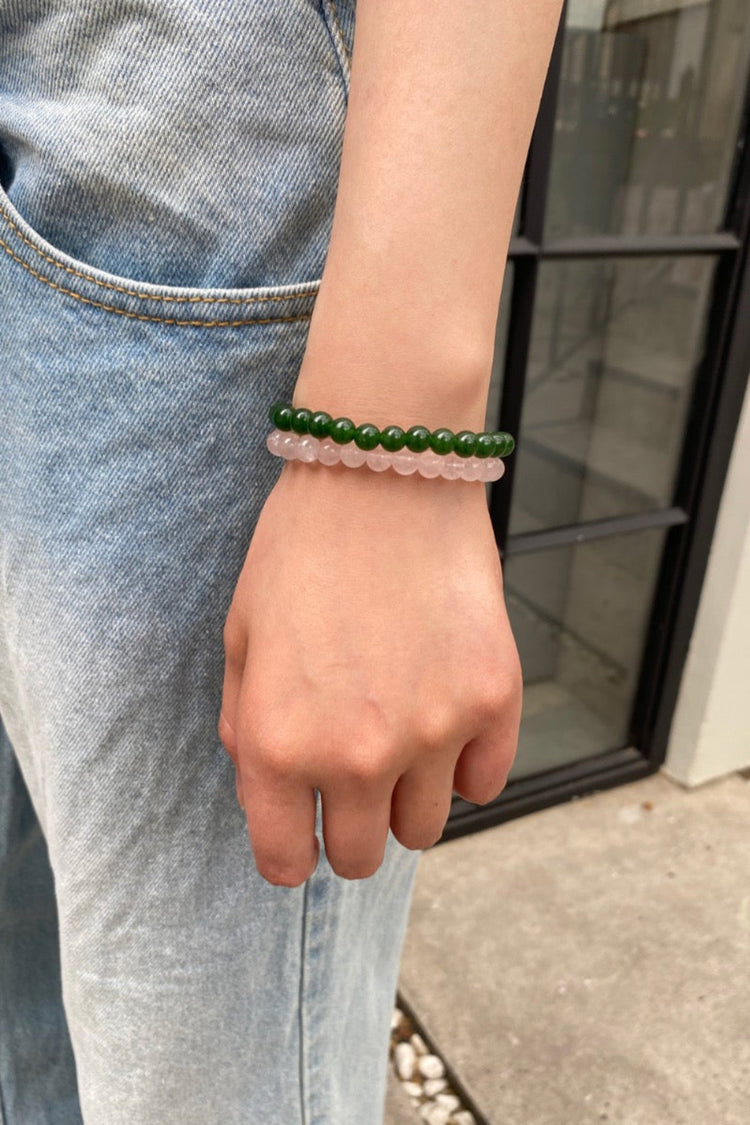Pink And Green Beaded Bracelet | Pink And Green