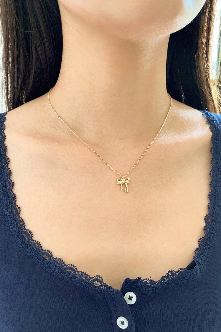 Bow Necklace | Gold