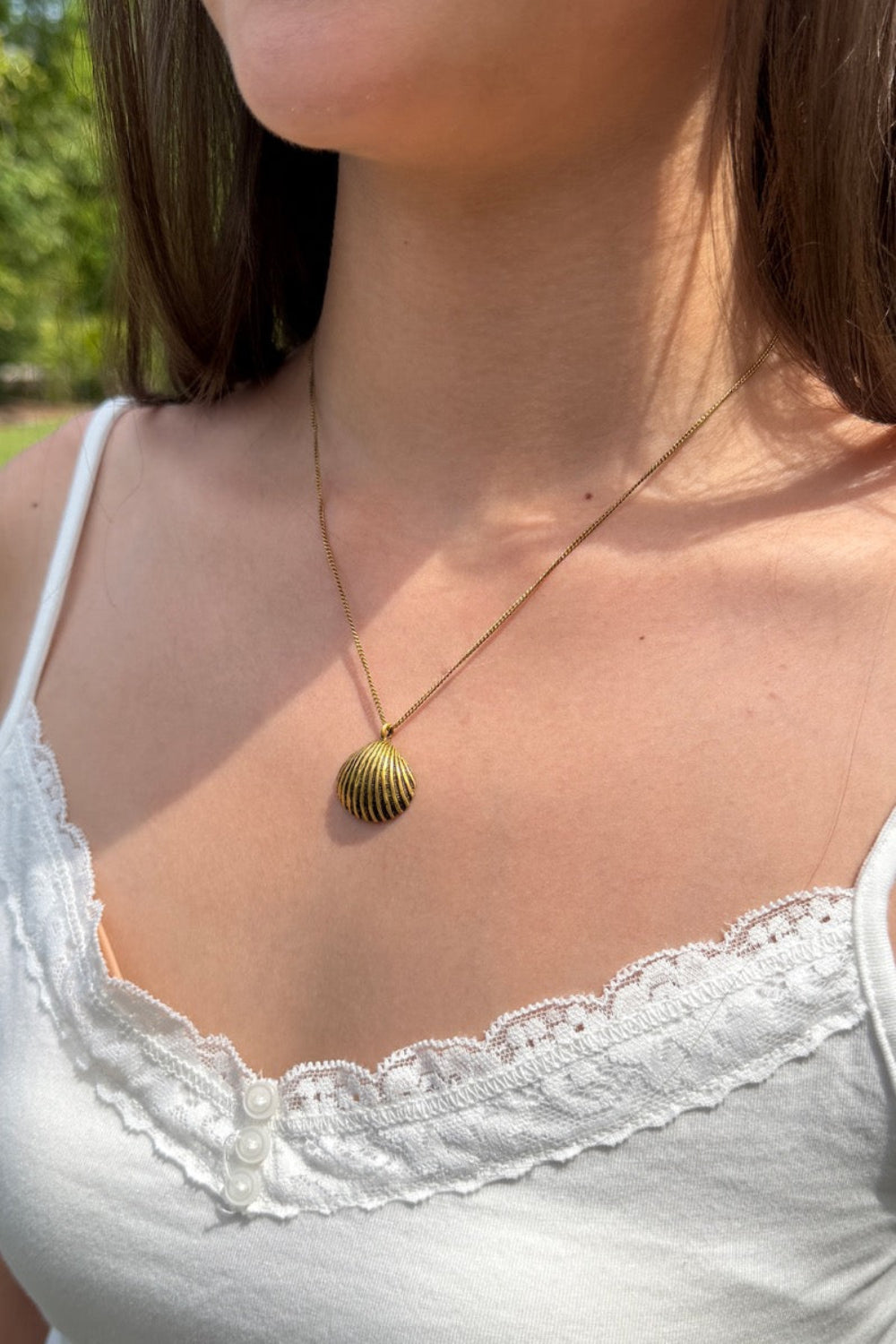 Seashell Necklace | Distressed Gold
