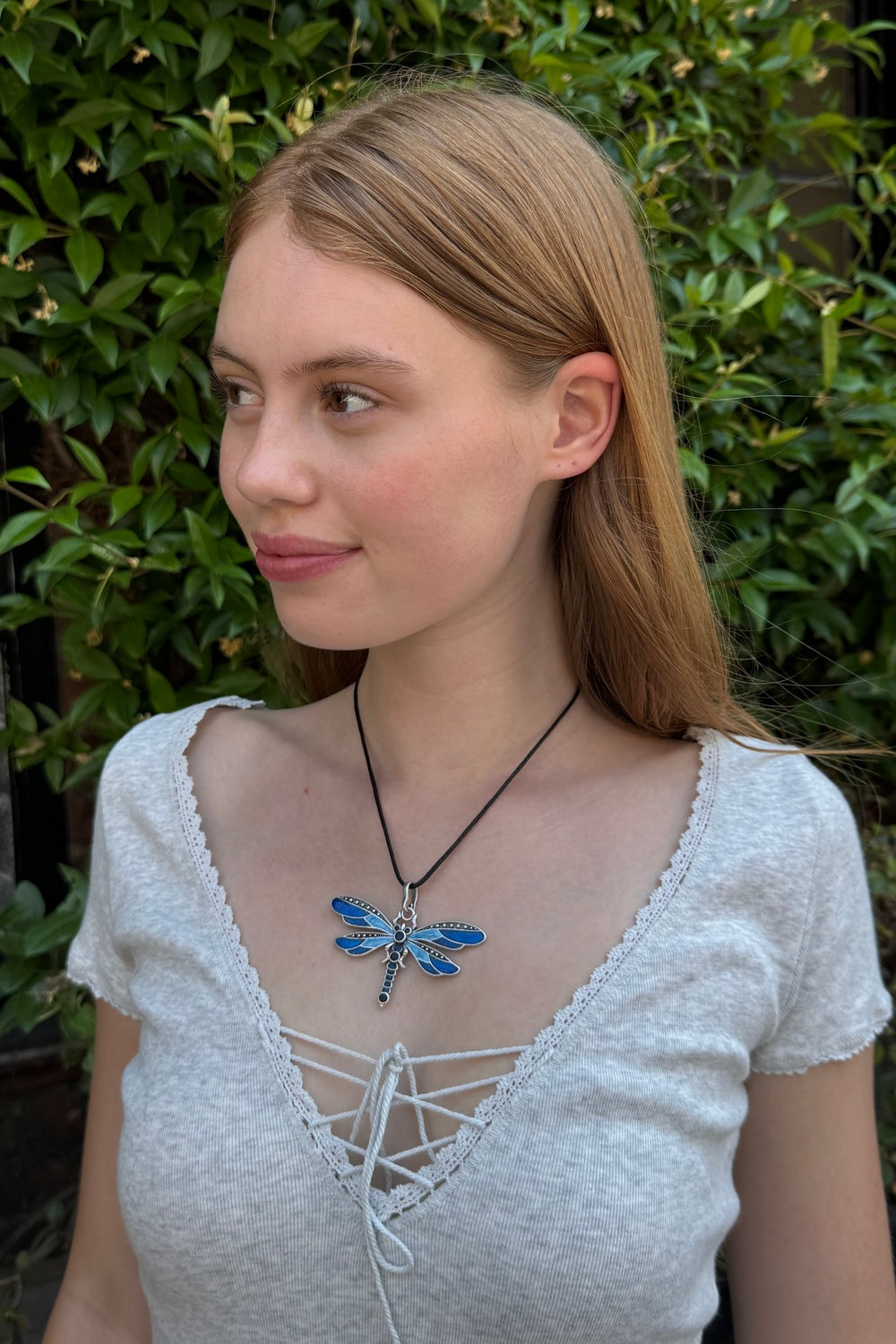 Dragonfly Rope Necklace | Black