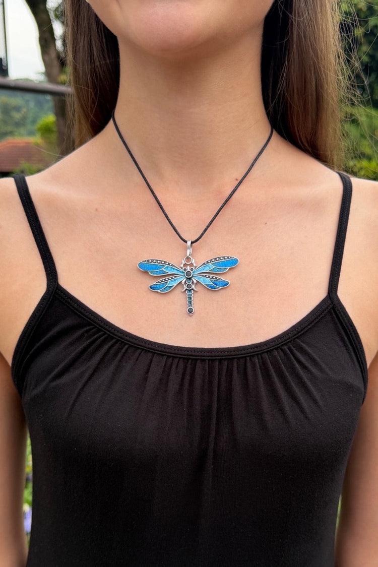 Dragonfly Rope Necklace | Black