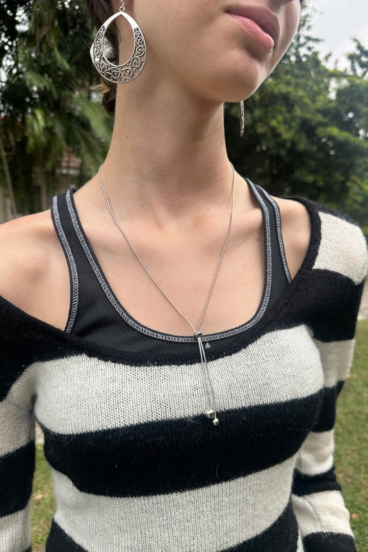 Drop Beads Necklace | Silver