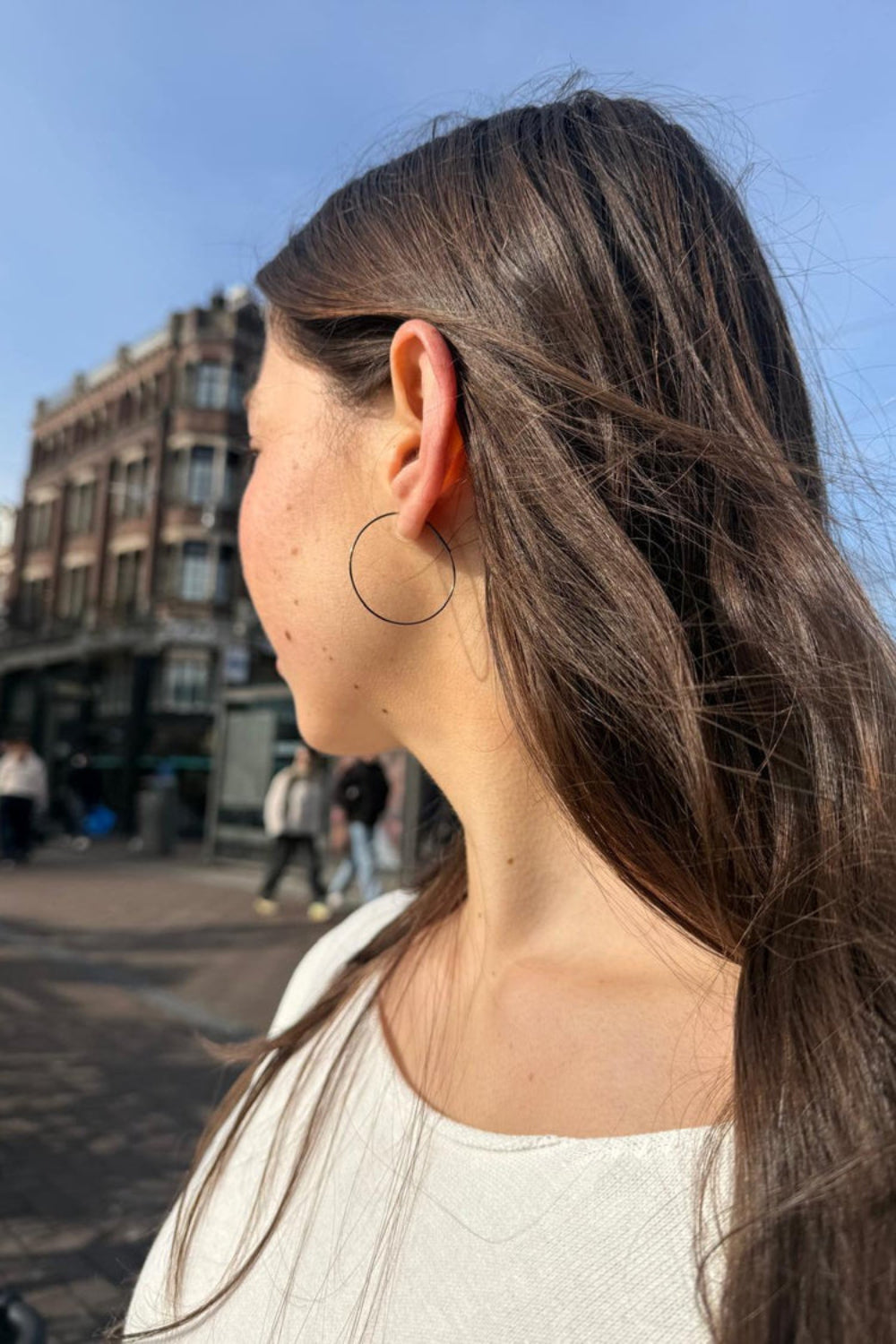 Thin Hoop Earrings | Gunmetal Grey