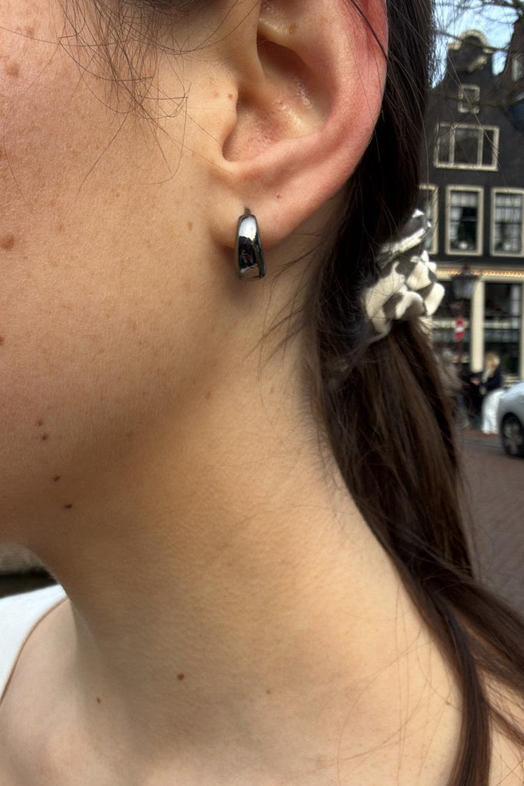 Mini Hoop Earrings | Gunmetal