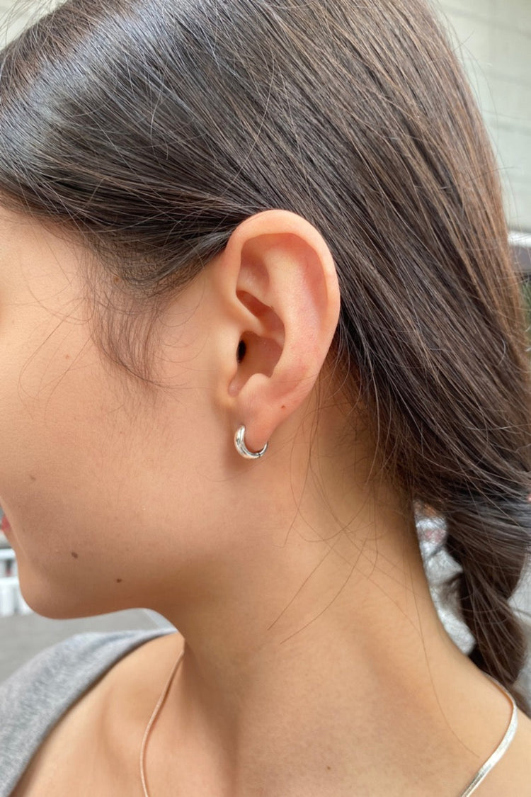 Sterling Silver Huggie Earrings | Silver