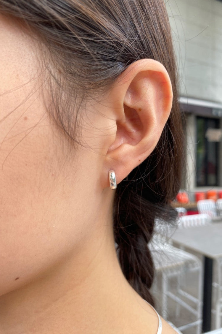 Sterling Silver Huggie Earrings | Silver