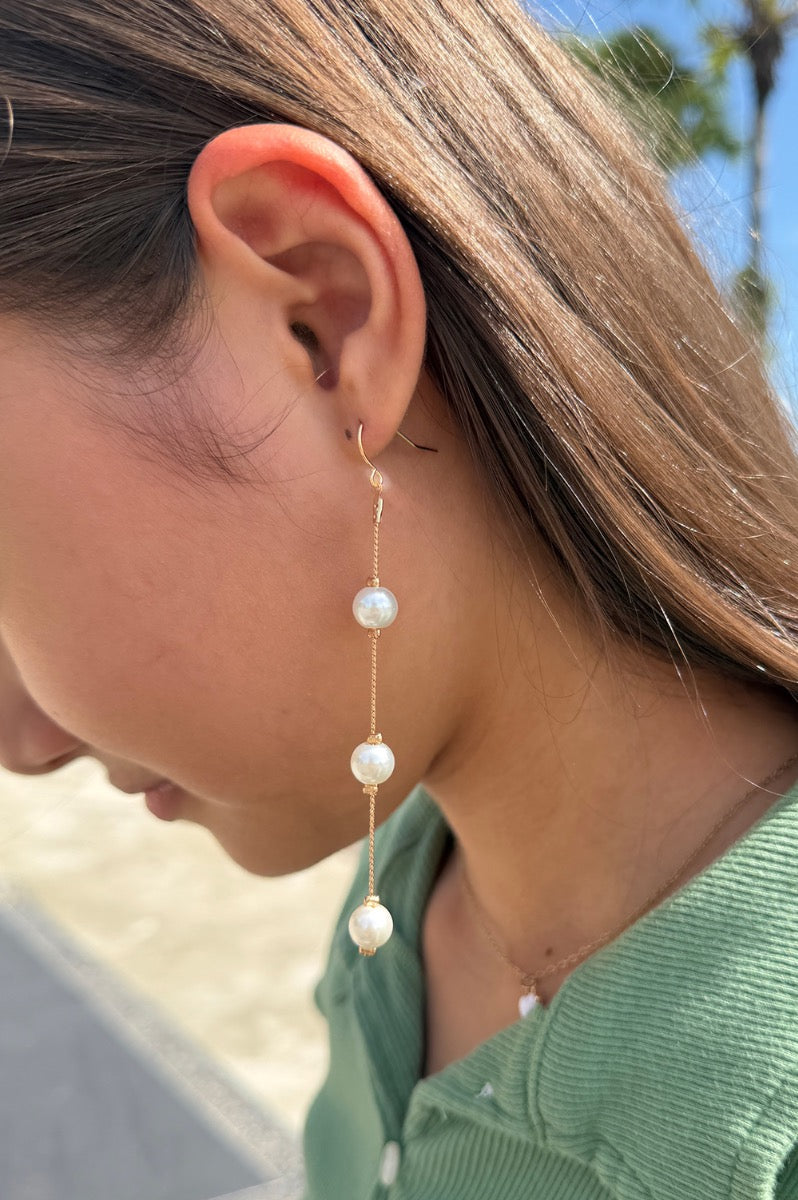 Pearl Drop Earrings | Gold