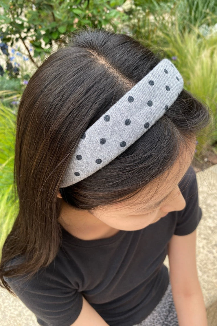 Polka Dots Headband | Grey And Black Polka Dots