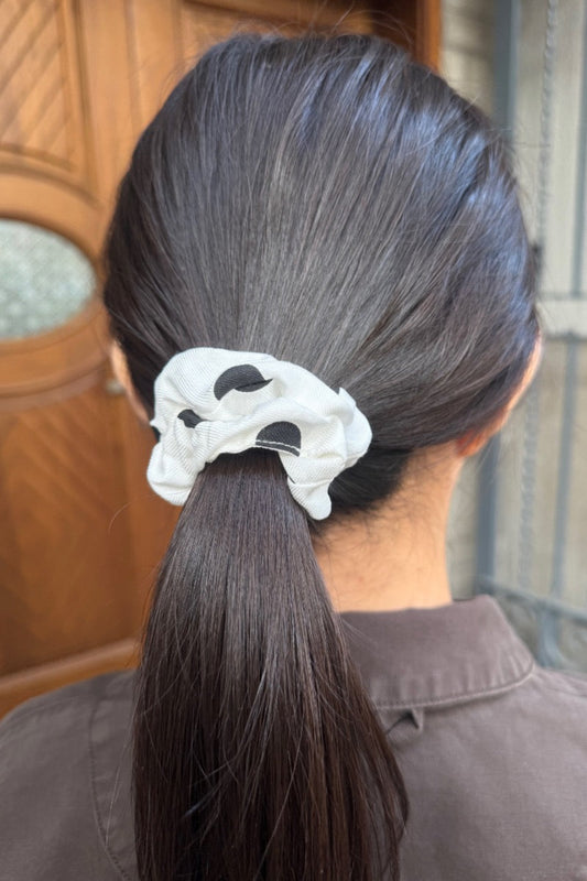 White Large Black Polka Dots