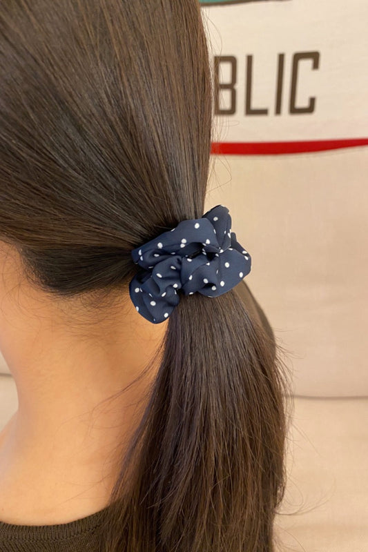 Navy Blue White Polka Dots