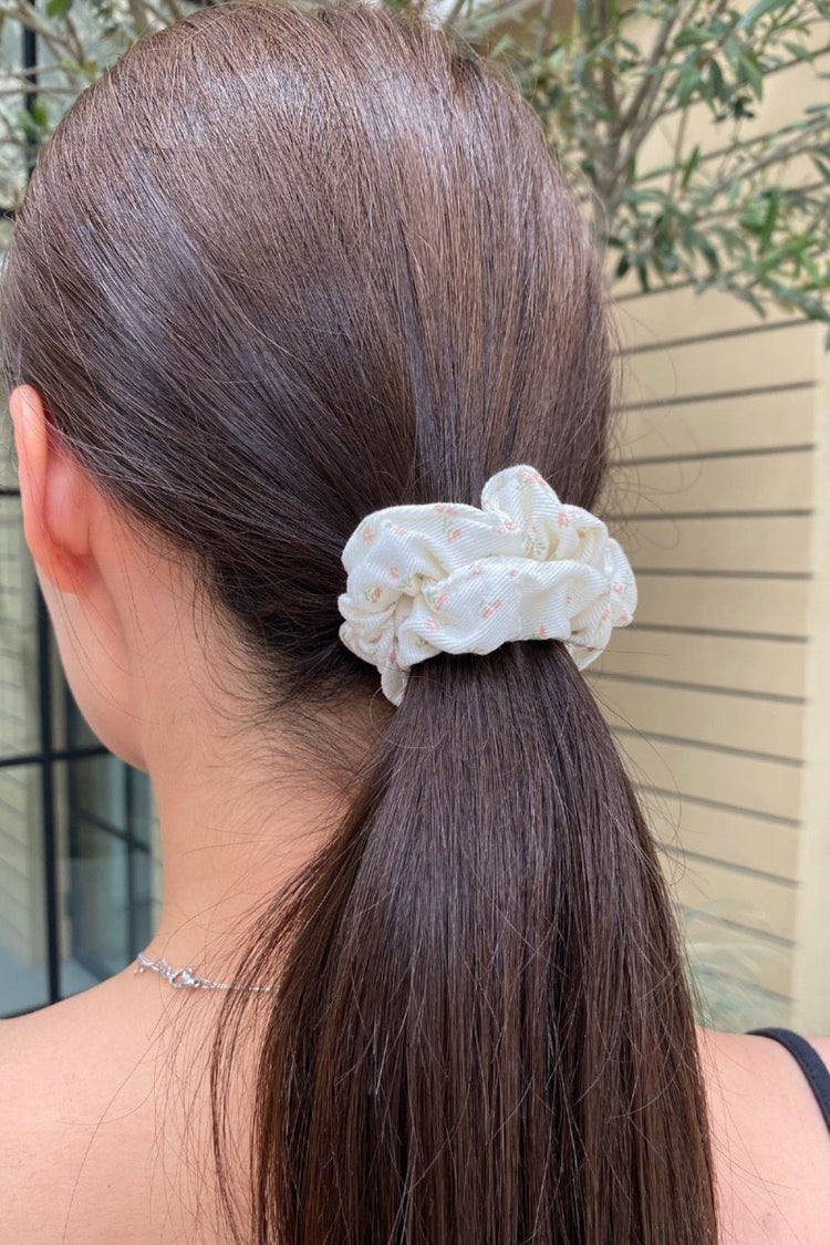 Floral Scrunchie | Light Pink Green Floral