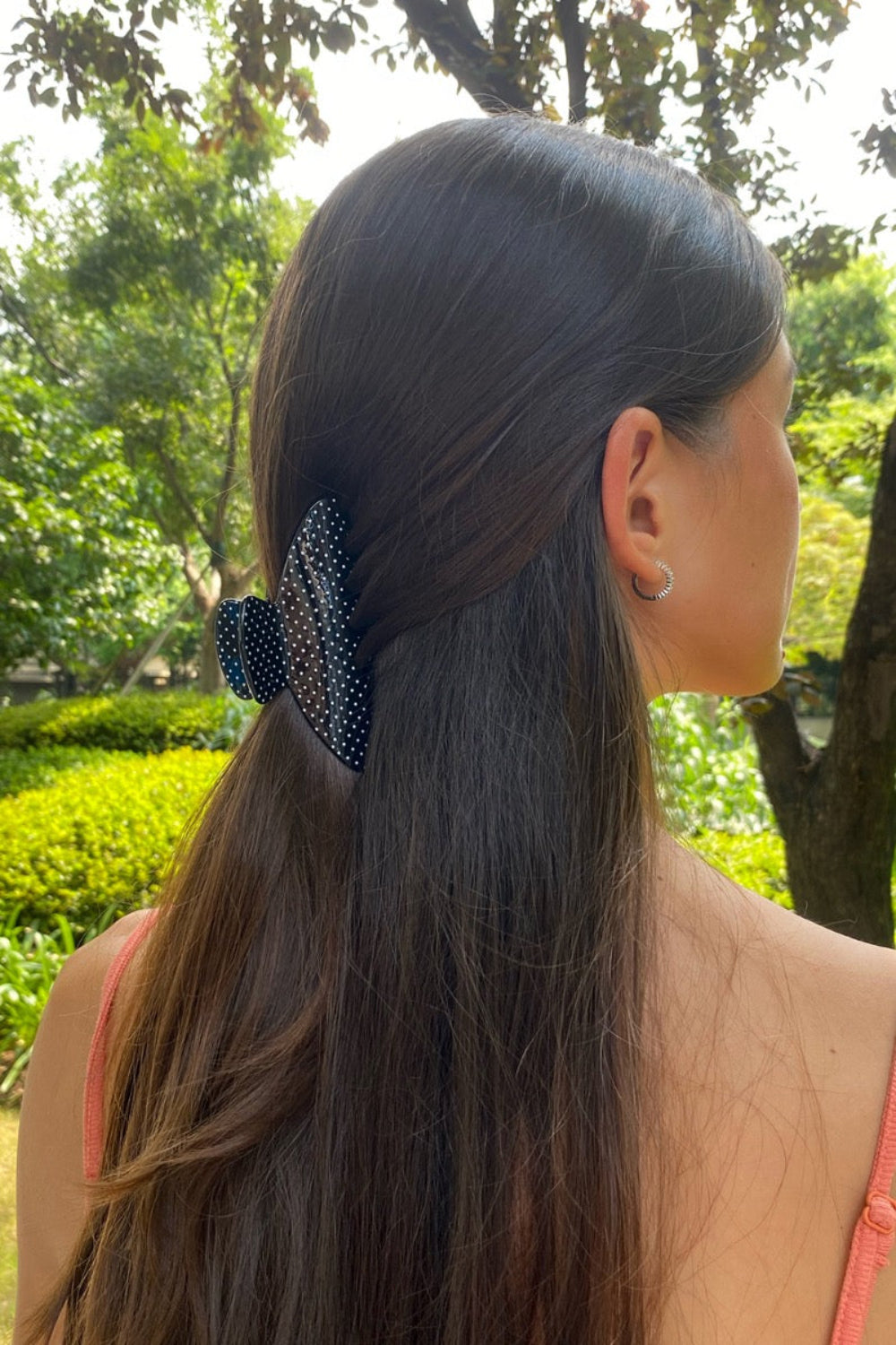 Polka Dots Hair Clip | Black White Polka Dots