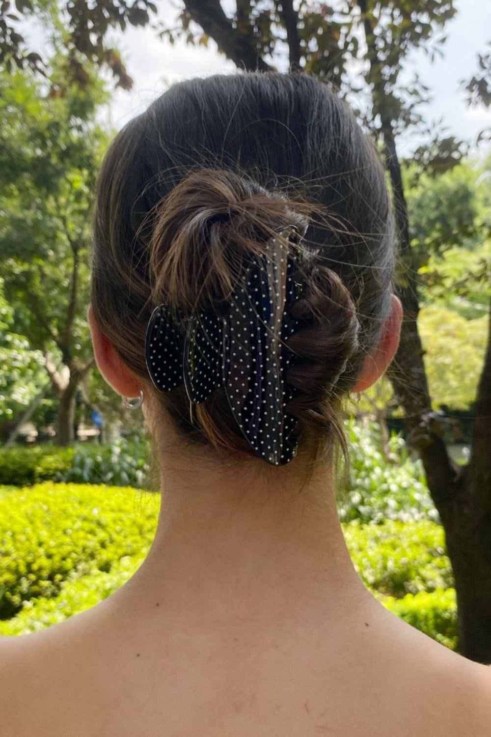 Polka Dots Hair Clip | Black White Polka Dots