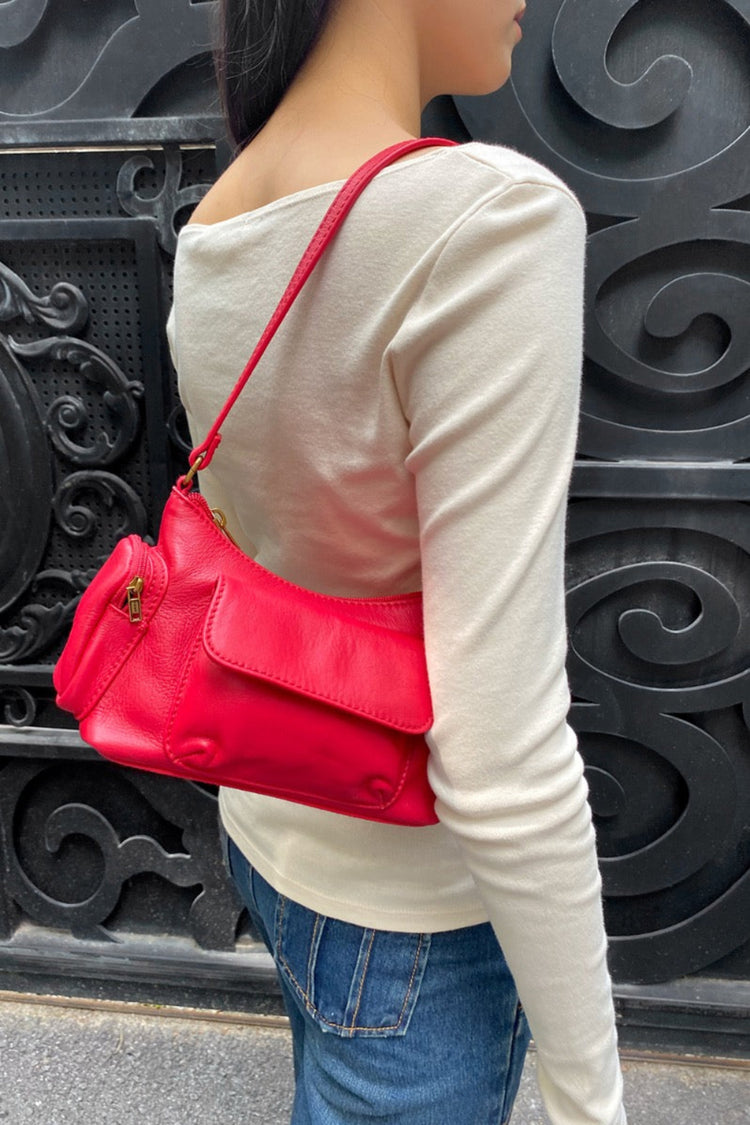 Leather Shoulder Bag | Viva Magenta