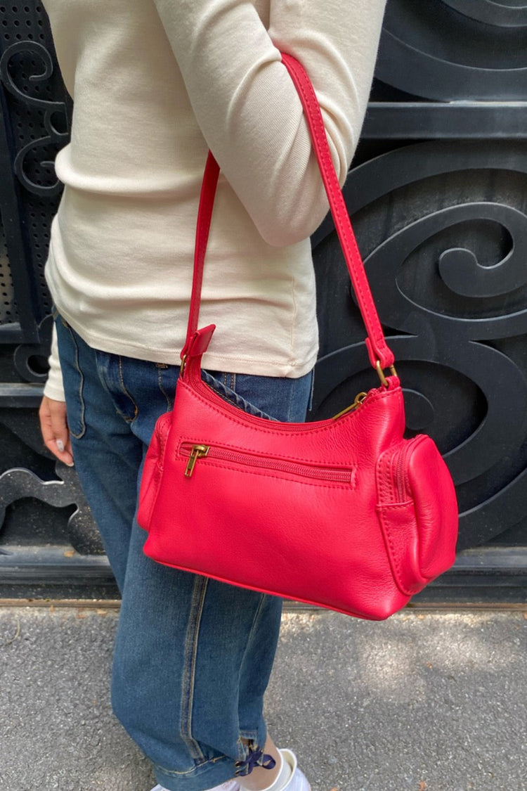Leather Shoulder Bag | Viva Magenta