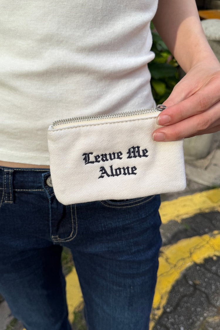 Leave Me Alone Coin Purse | White