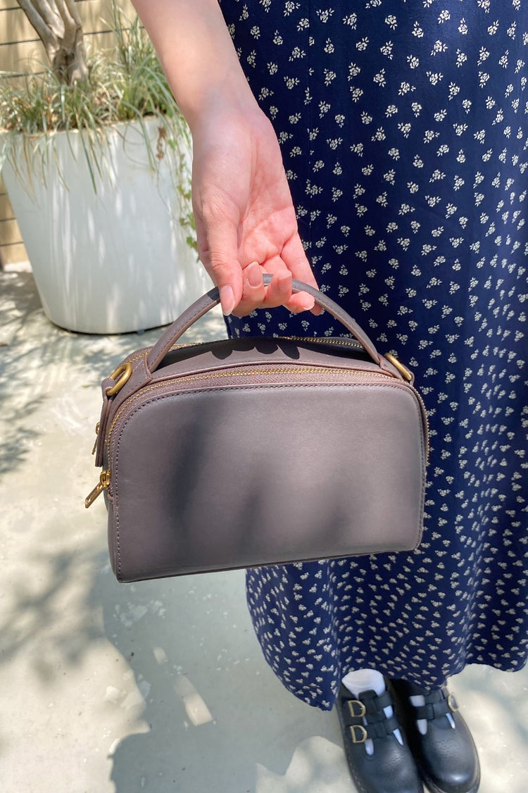 Brown Leather Handbag | Dark Brown