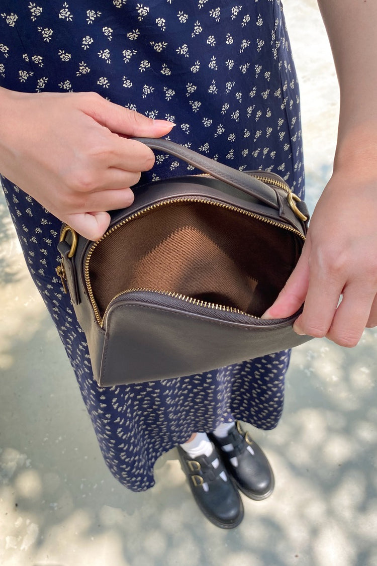 Brown Leather Handbag | Dark Brown