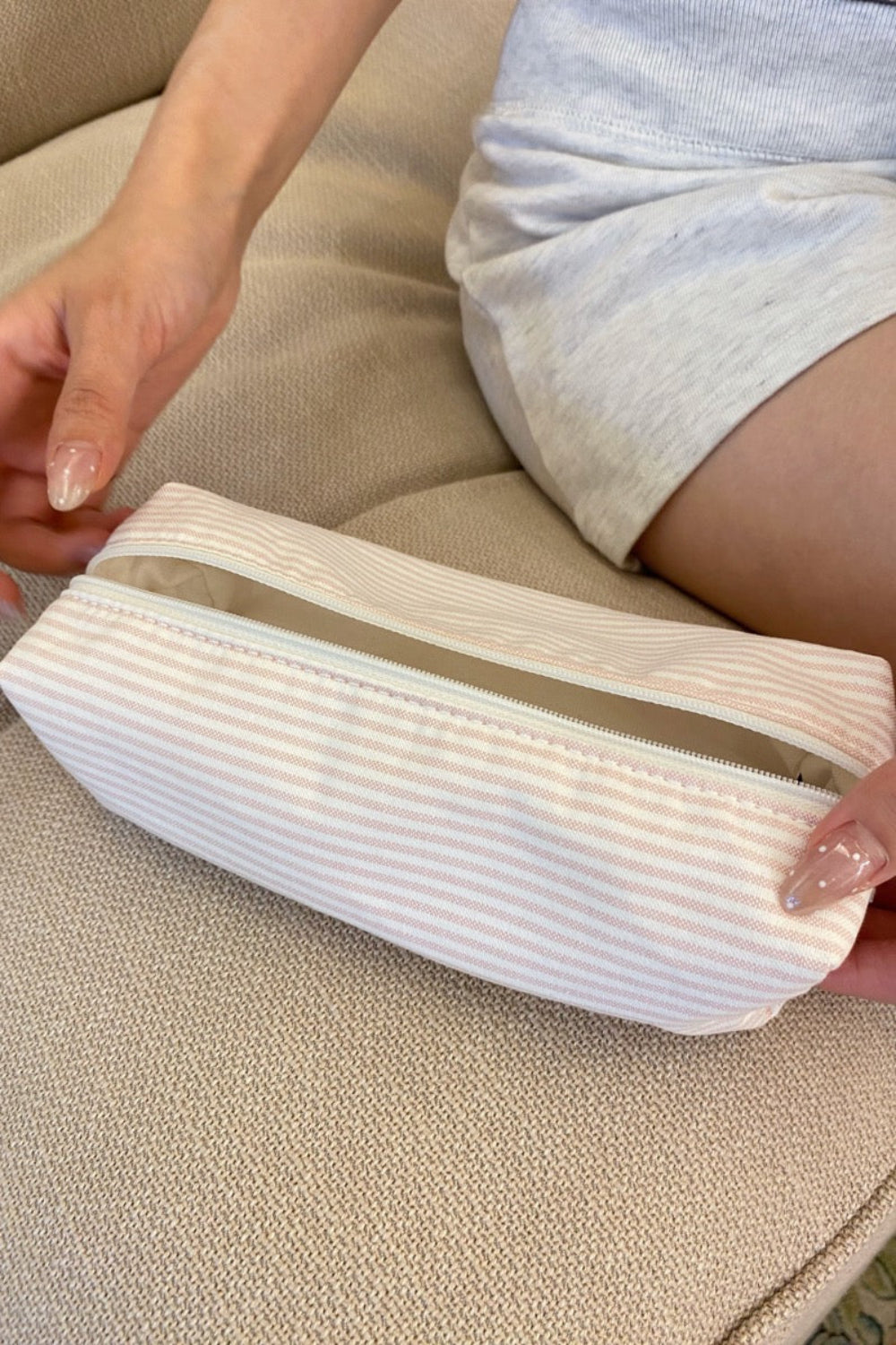Light Pink White Stripes
