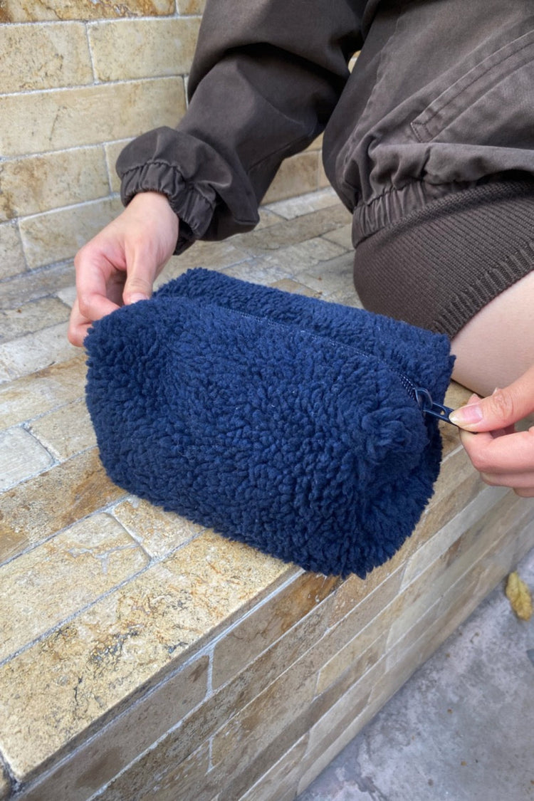 Borg Makeup Bag | Navy Blue