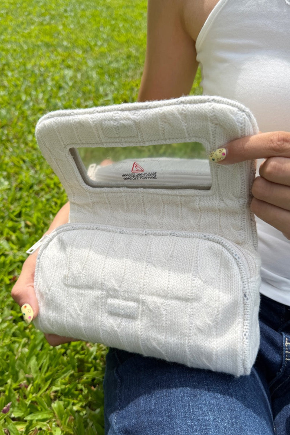 Knit Makeup Bag | Cream