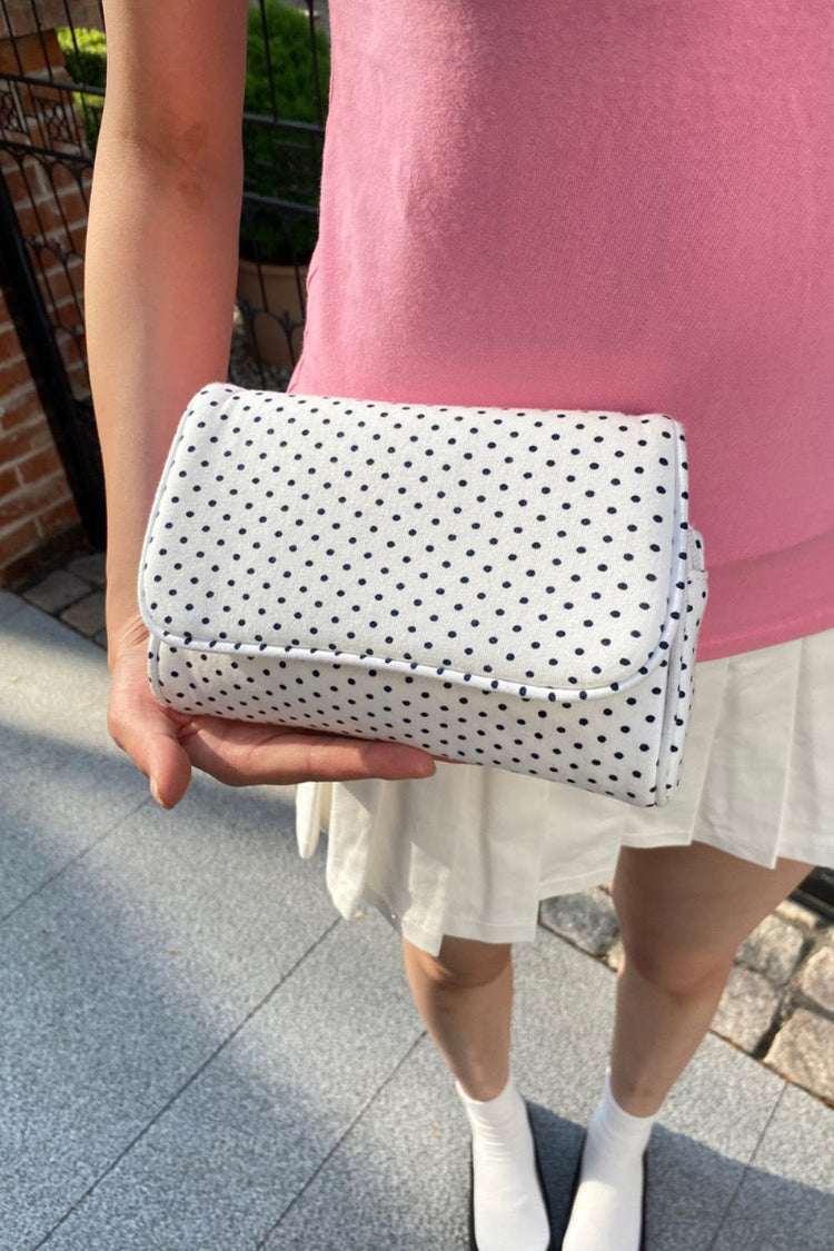 Polka Dots Makeup Bag | White Black Polka Dots