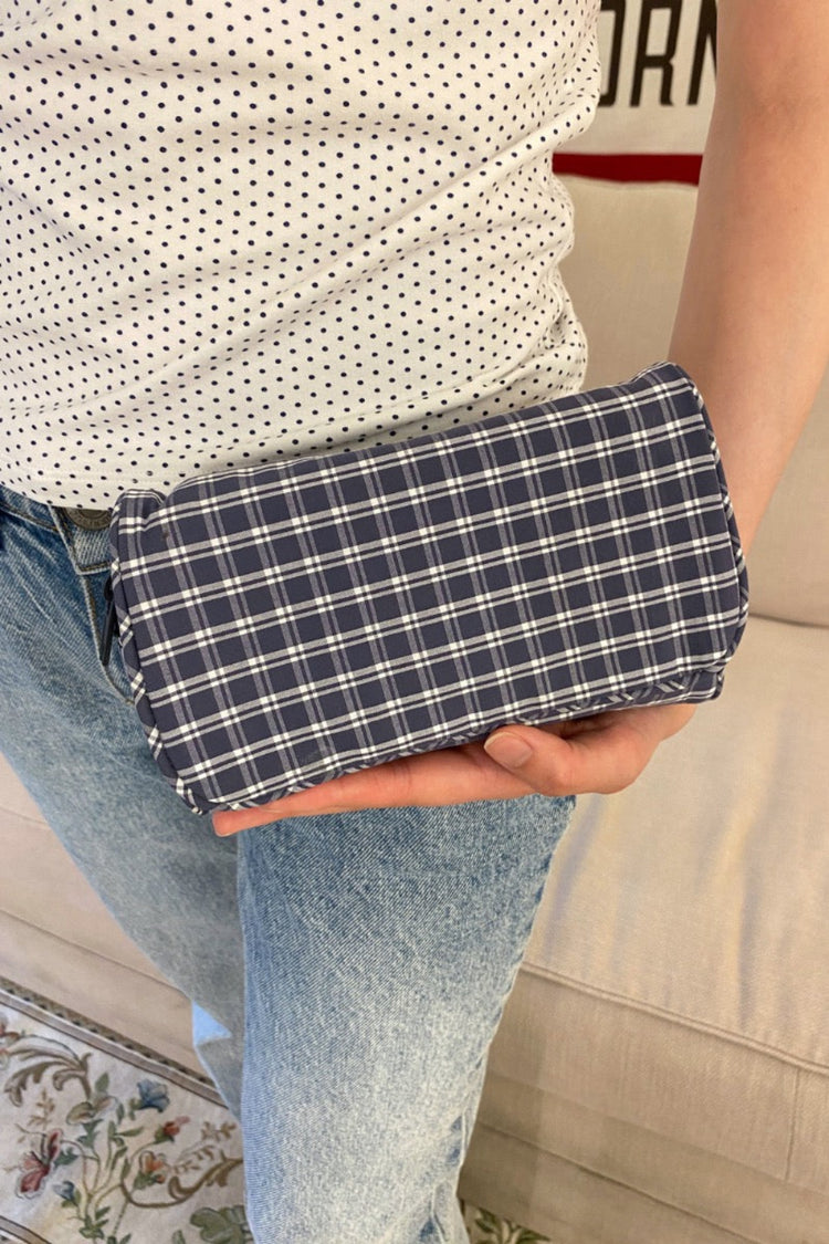 Gingham Makeup Bag | Navy Blue Gingham
