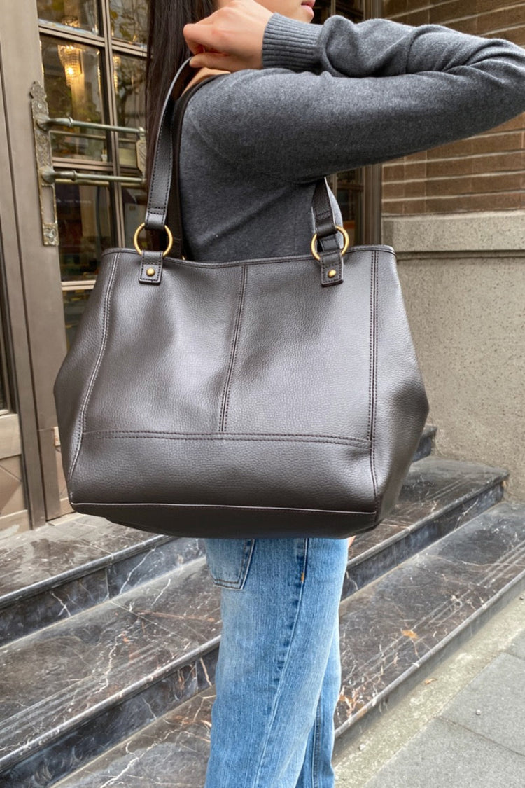 Leather Shoulder Bag | Dark Brown