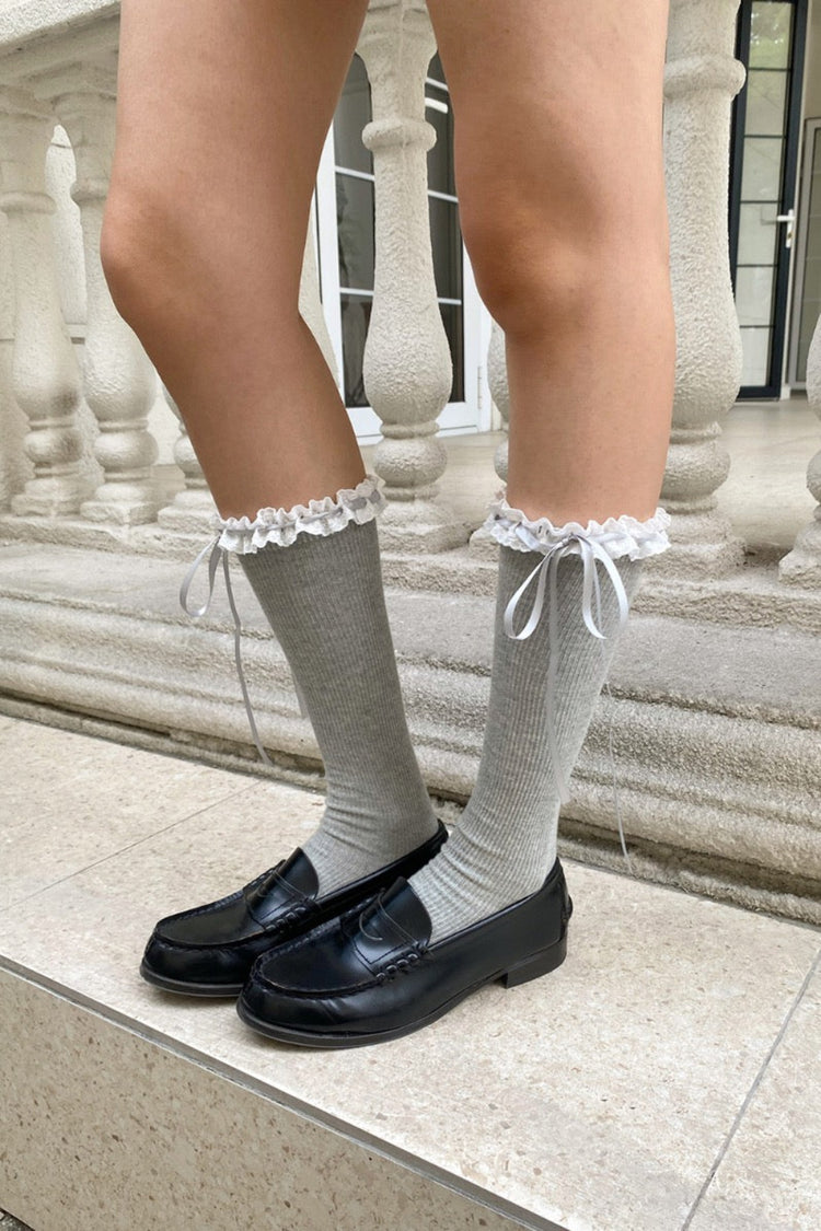 Lace Socks | Heather Grey