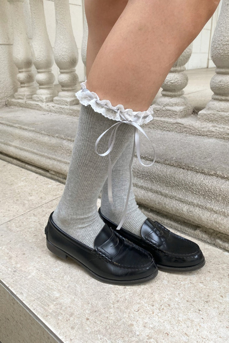 Lace Socks | Heather Grey