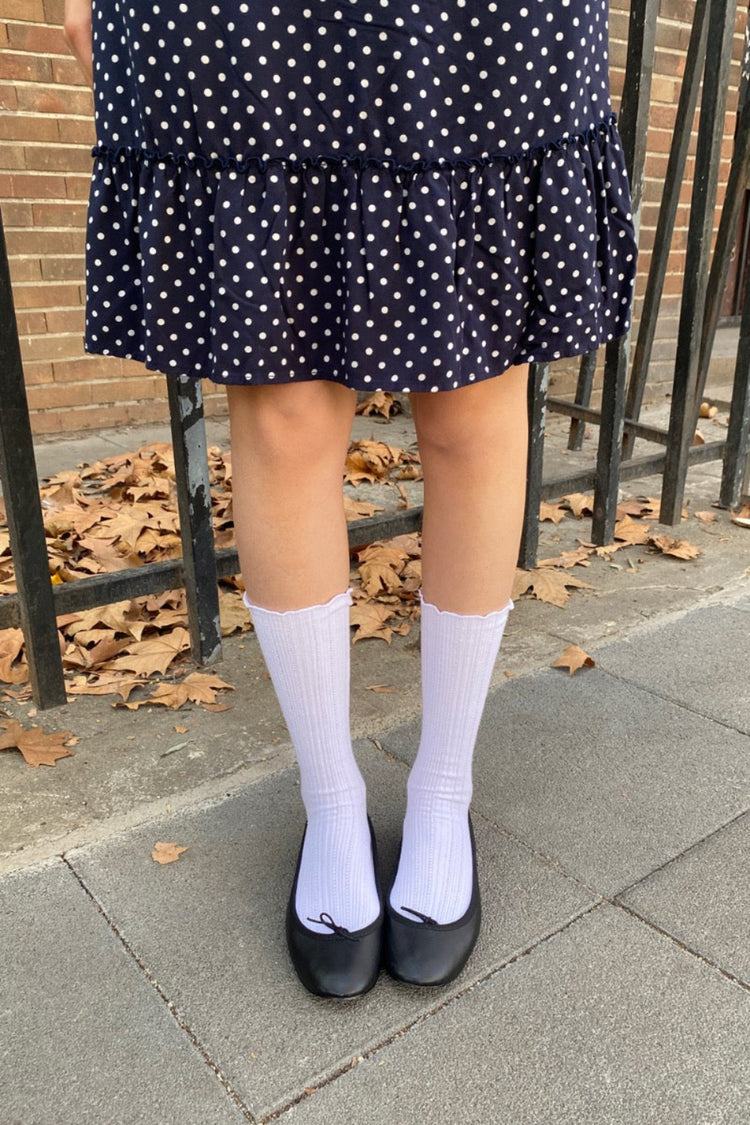 Long Ribbed Socks | White
