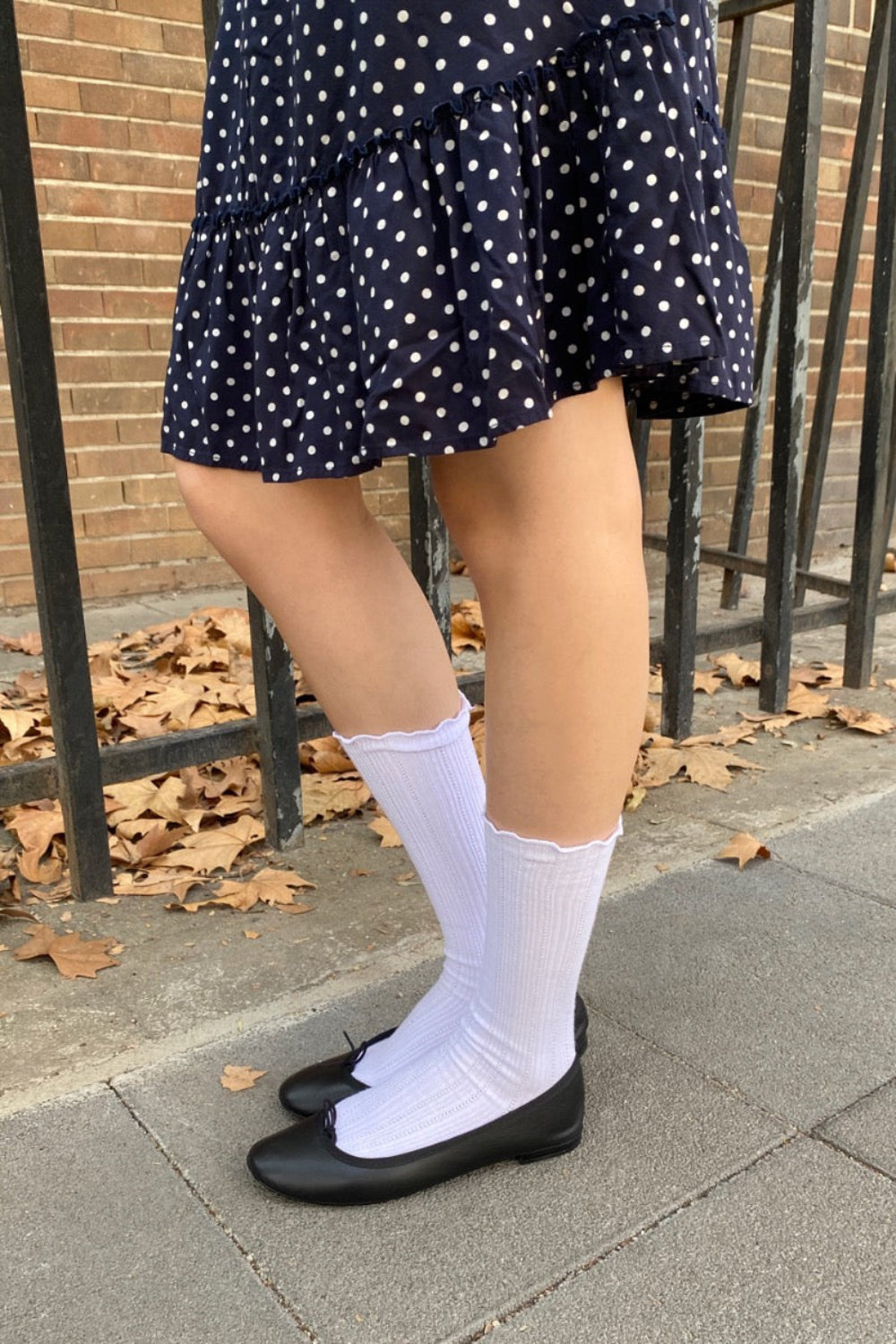 Long Ribbed Socks | White