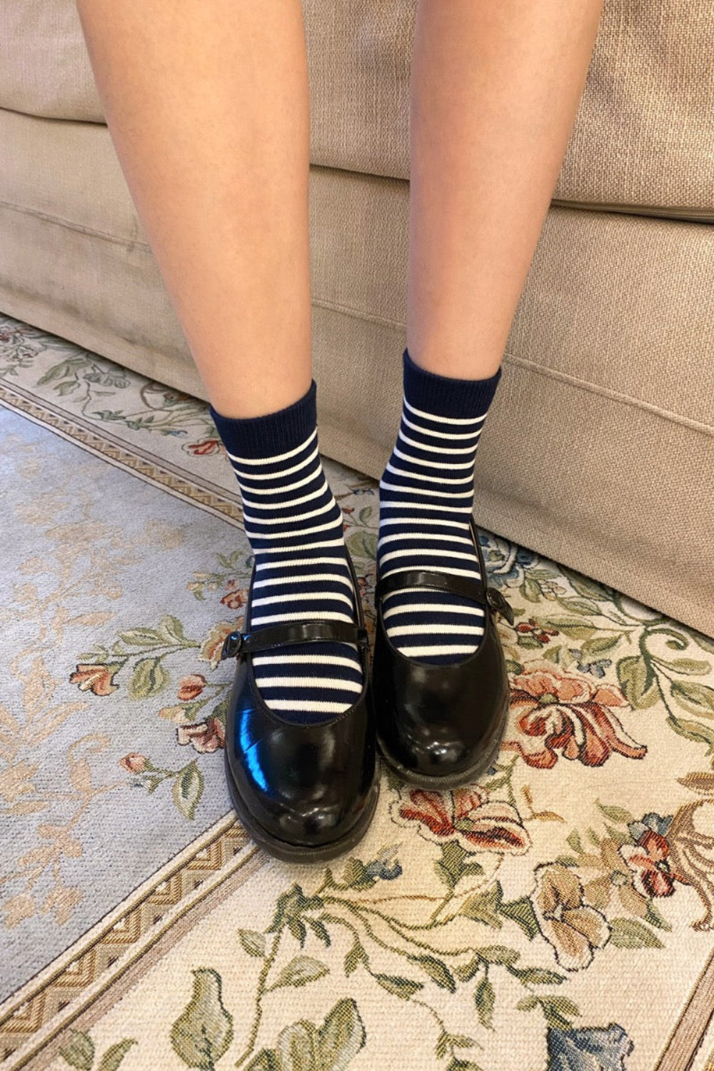 Navy Blue White Stripes