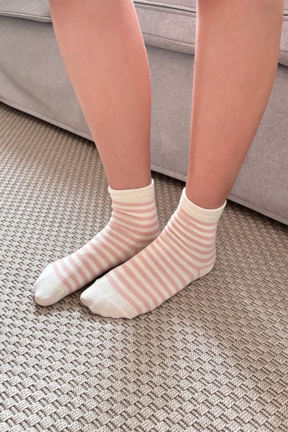 Cream Pink Stripes