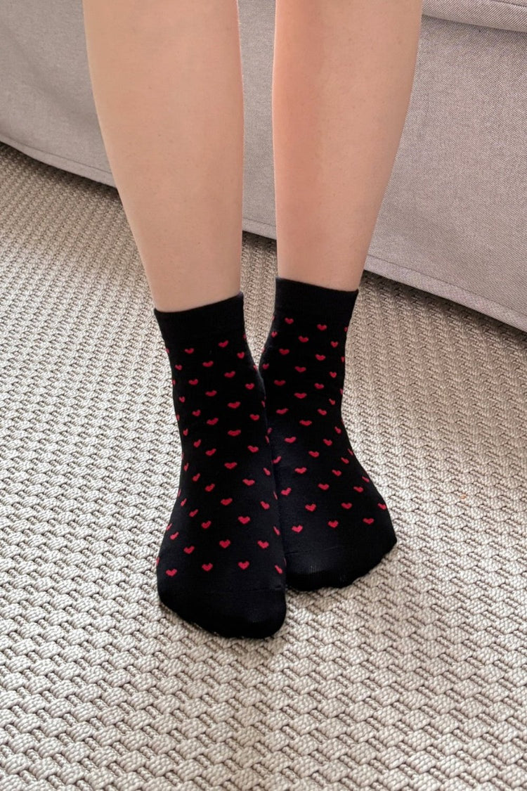 Hearts Socks | Black Red Hearts