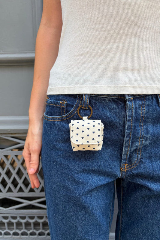 White With Navy Hearts