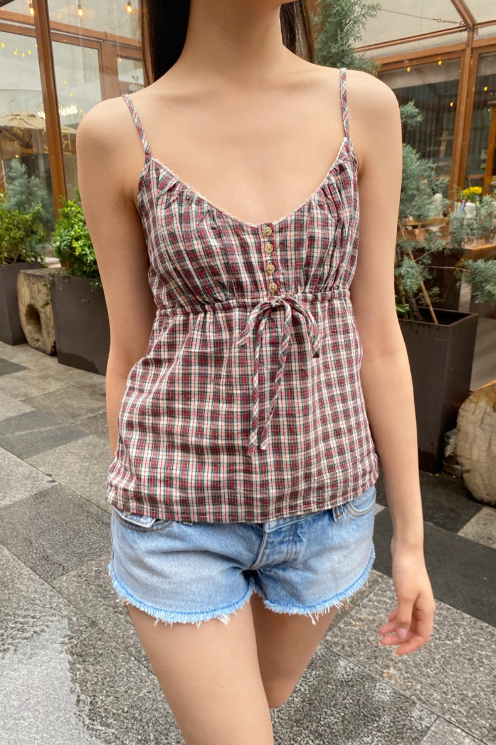 Tiffany Plaid Tank | Red White With Black Plaid / XS/S