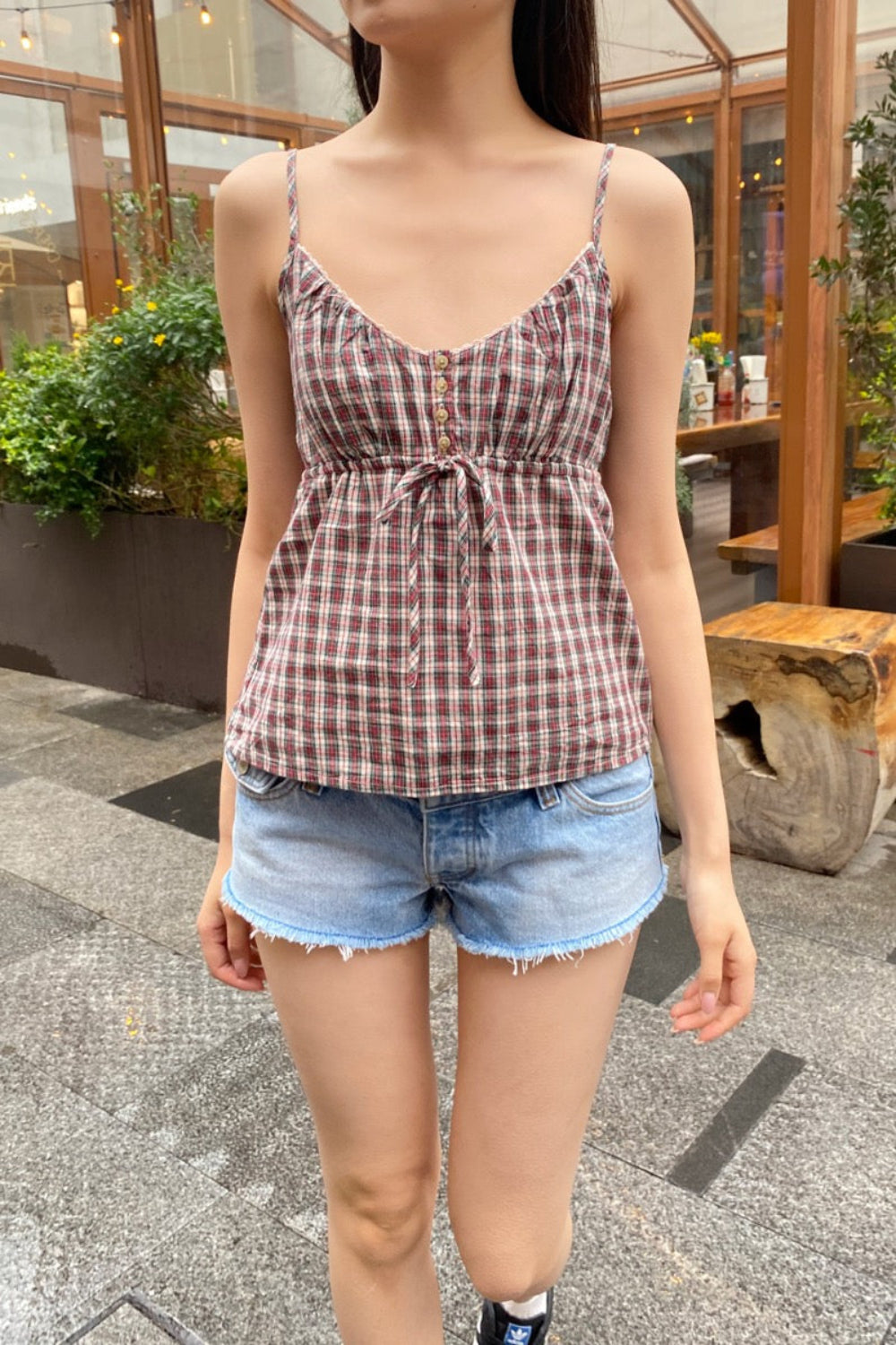 Tiffany Plaid Tank | Red White With Black Plaid / XS/S