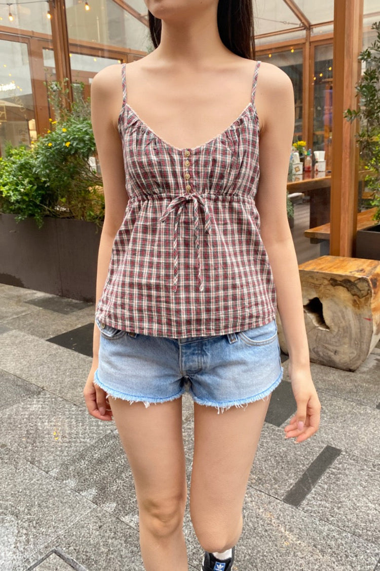 Tiffany Plaid Tank | Red White With Black Plaid / XS/S