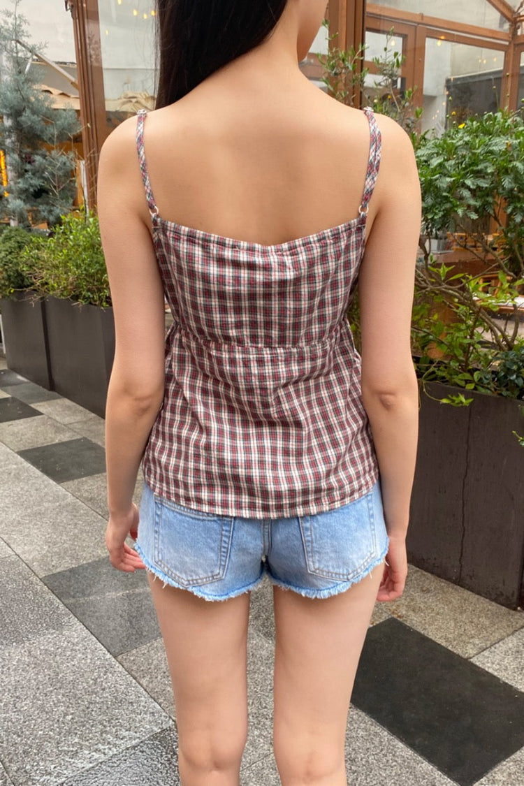 Tiffany Plaid Tank | Red White With Black Plaid / XS/S