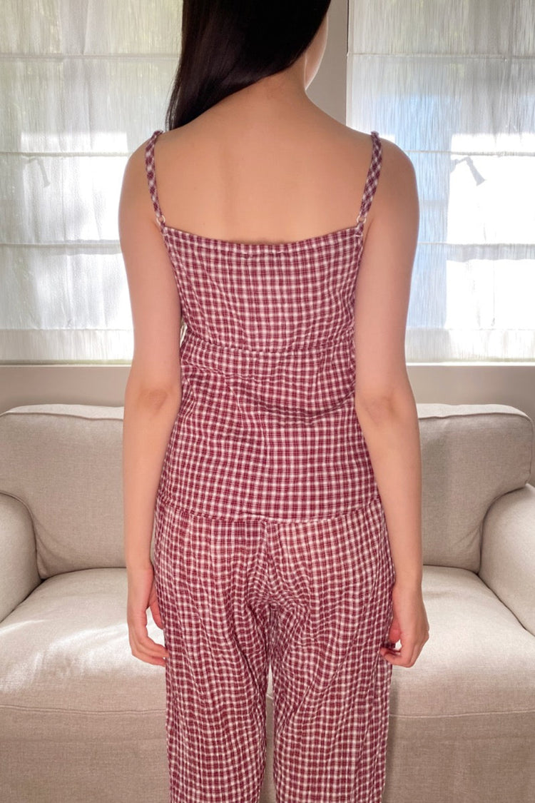 Tiffany Plaid Tank | Faded Red And White Plaid / XS/S