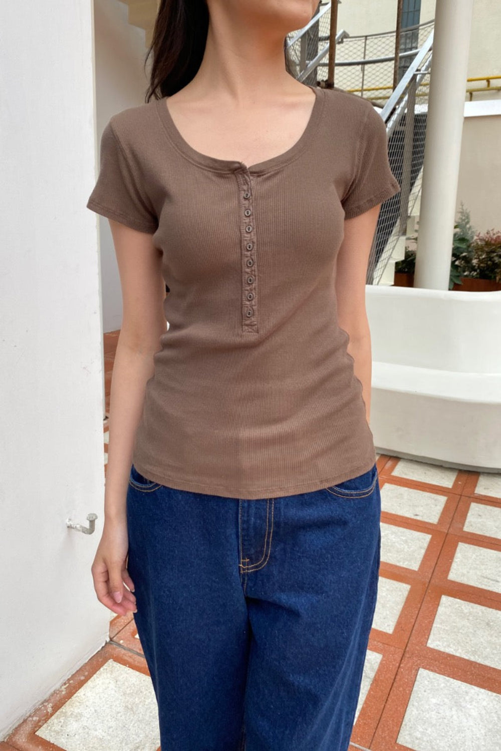 Zelly Ribbed Top – Brandy Melville UK