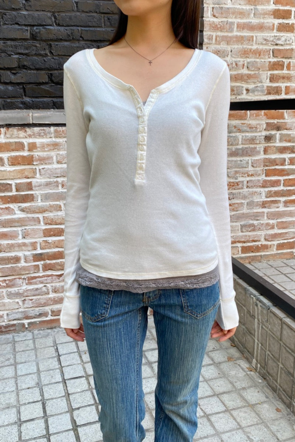 Zelly Ribbed Top | White / XS/S