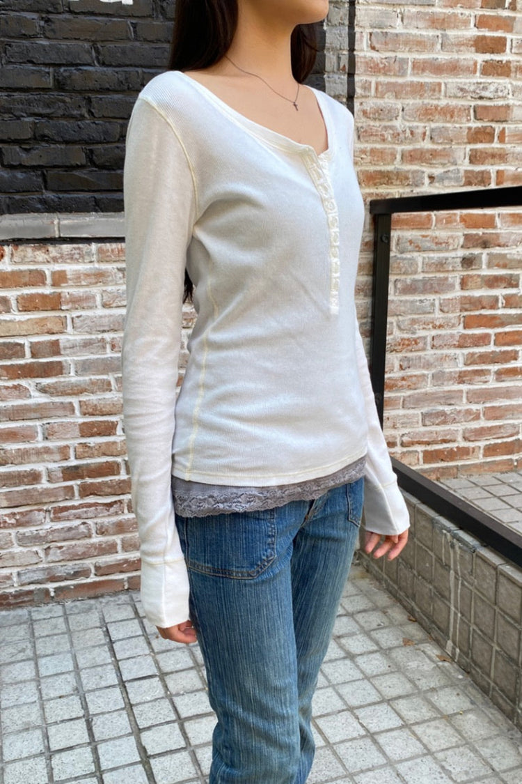 Zelly Ribbed Top | White / XS/S