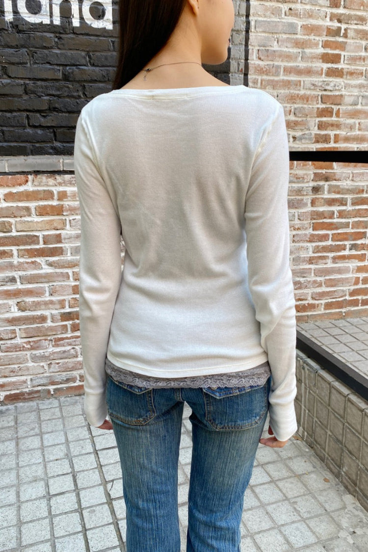 Zelly Ribbed Top | White / XS/S